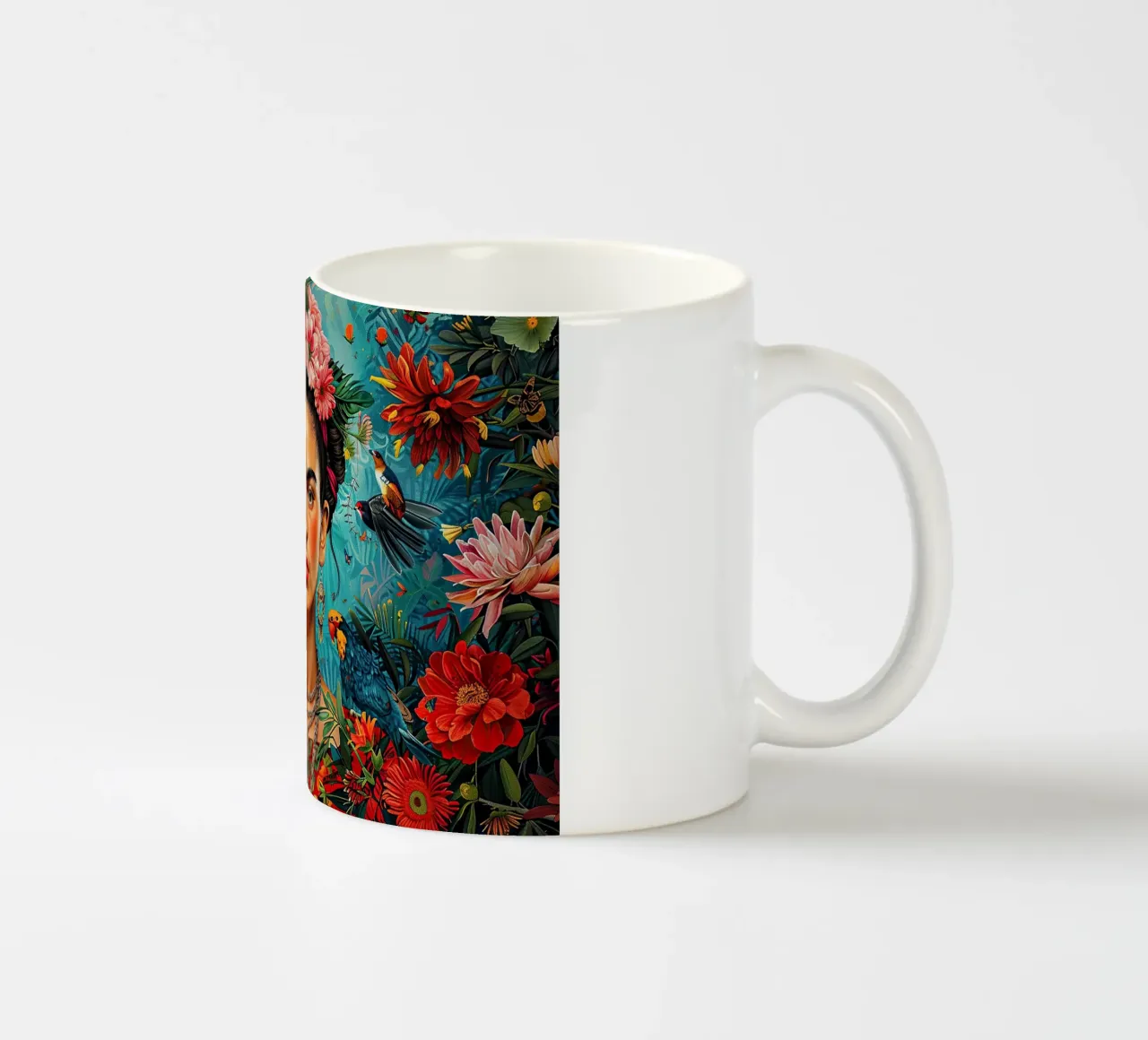 Frida Kahlo "Strength in Silence" tazza in ceramica da Fantasias Florales