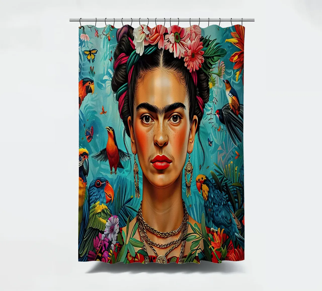 Frida Kahlo "Strength in Silence" tenda da doccia da Fantasias Florales