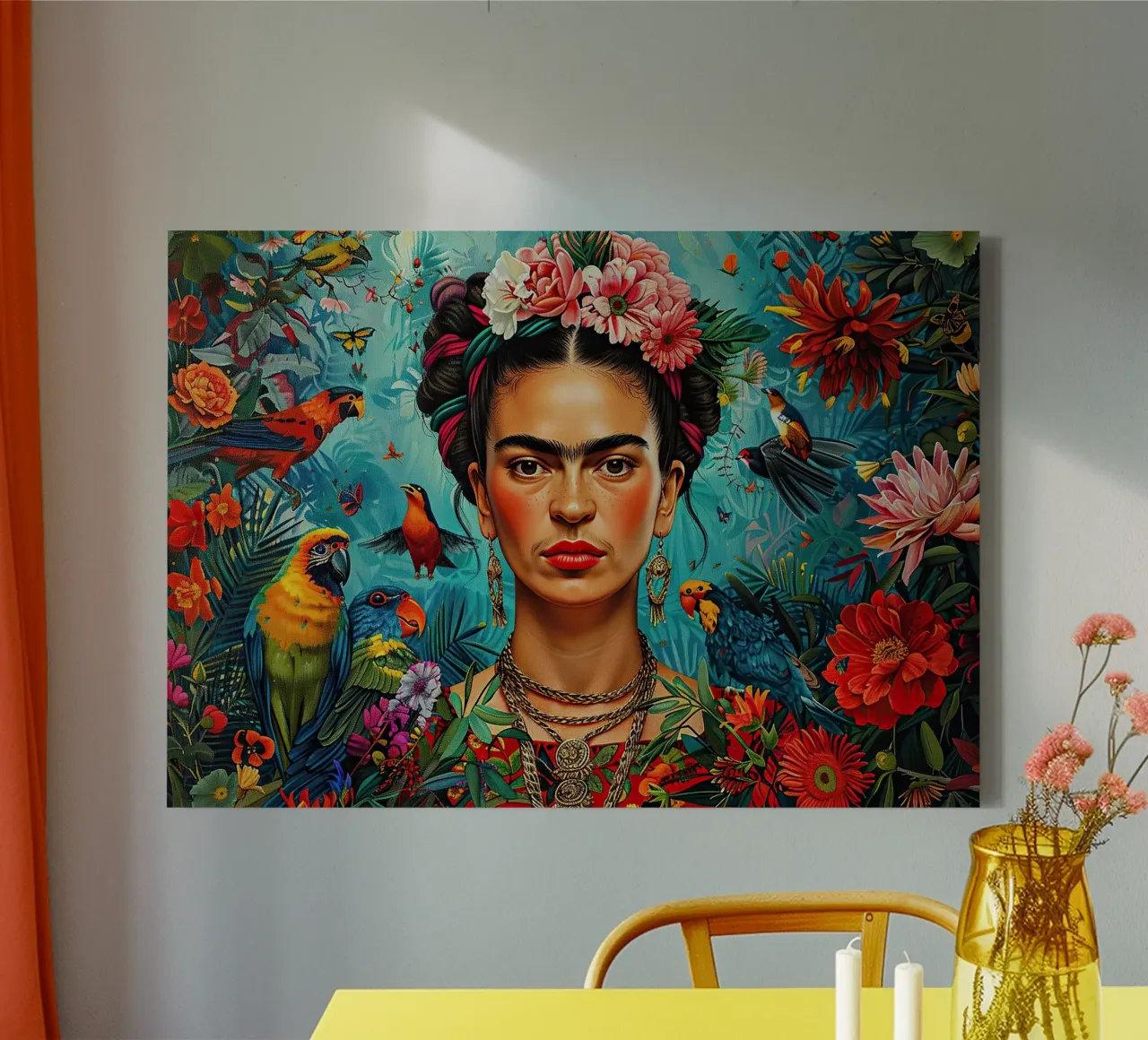 Frida Kahlo "Strength in Silence" canvas by Fantasias Florales