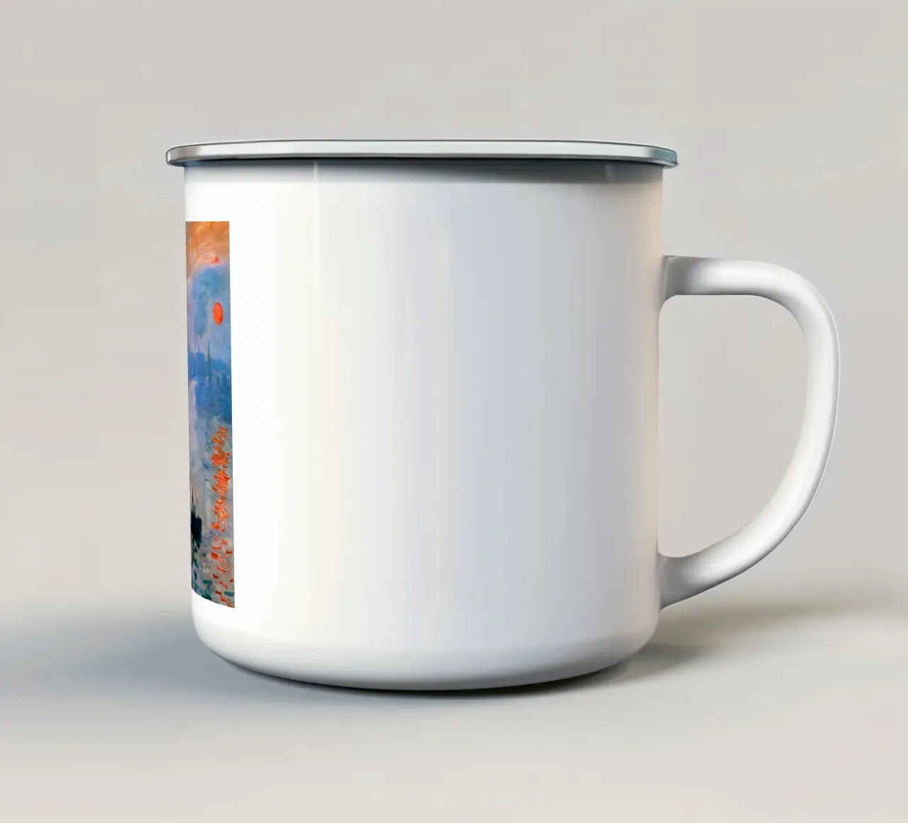 Impressione di Monet all'alba tazza in smalto da Art in Color