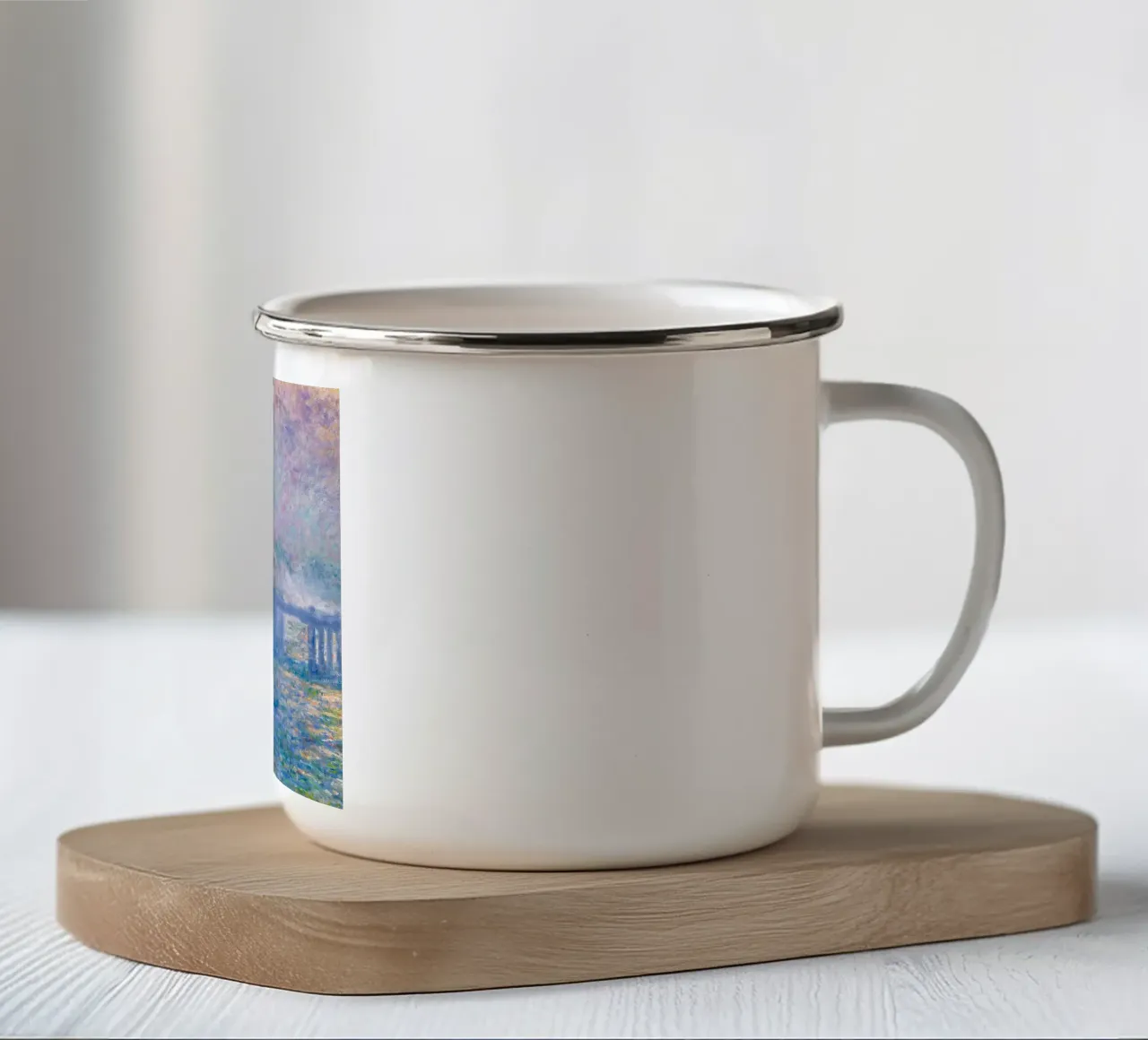 Viola Blu Ponte di Charing Cross tazza in smalto da Art in Color