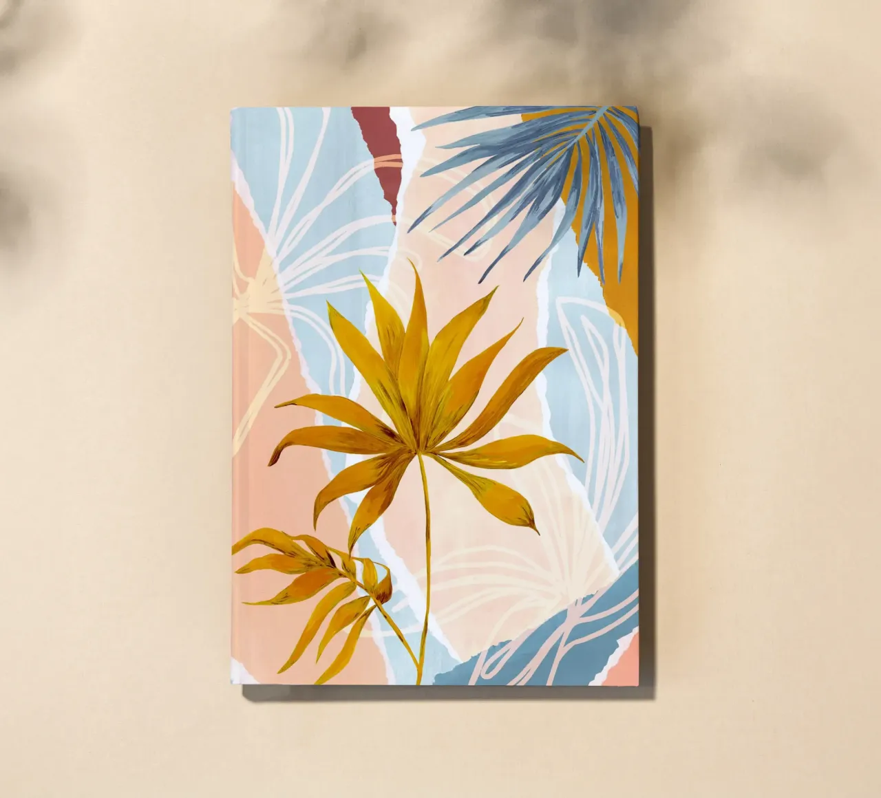 Abstract Palm Leaf Art Print notebook by Violets Print House