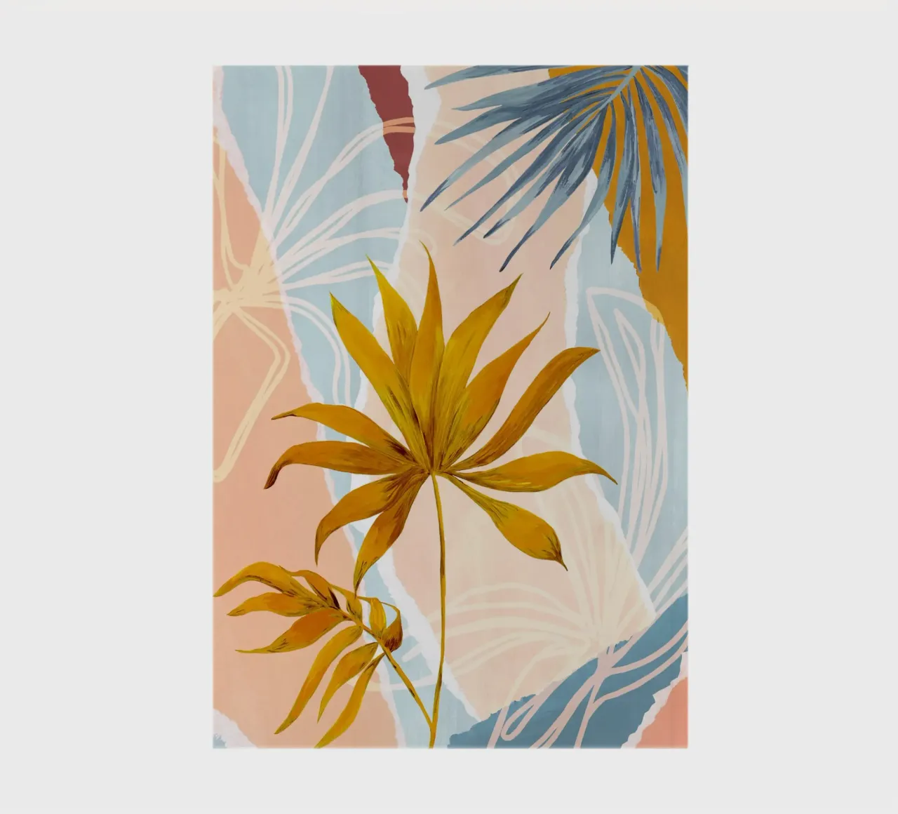 Abstract Palm Leaf Art Print notebook by Violets Print House