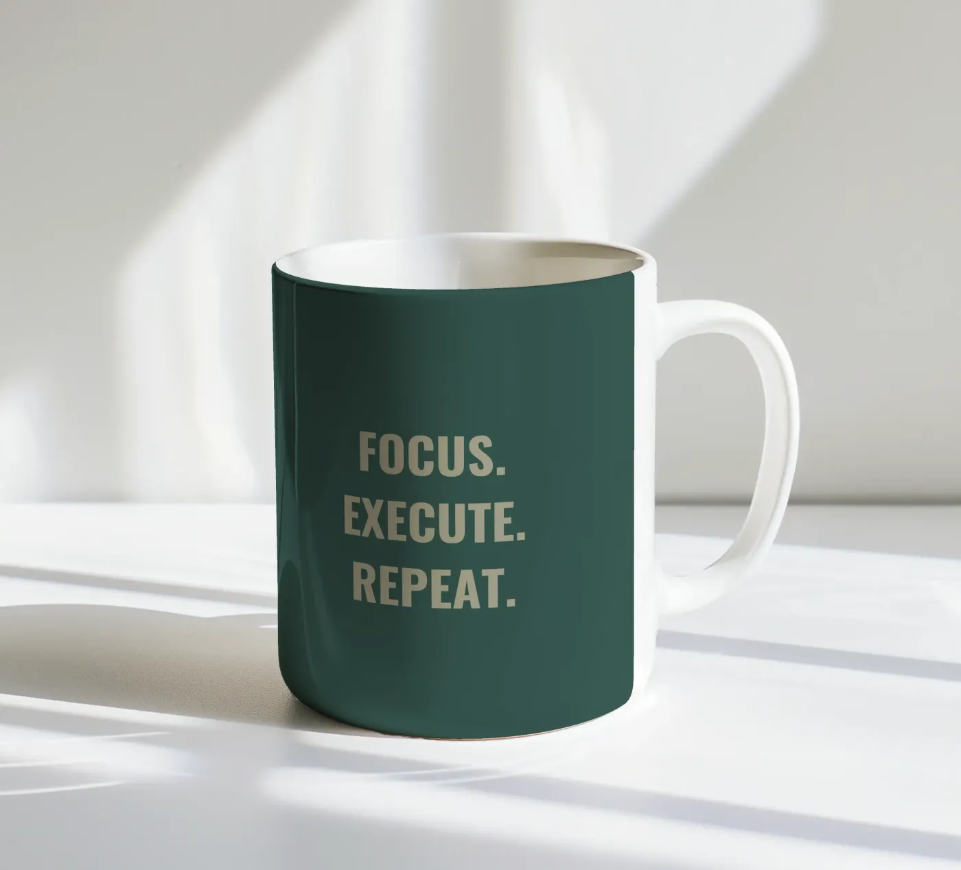 FOCUS. EXECUTE. REPEAT. ceramic mug by Simple
