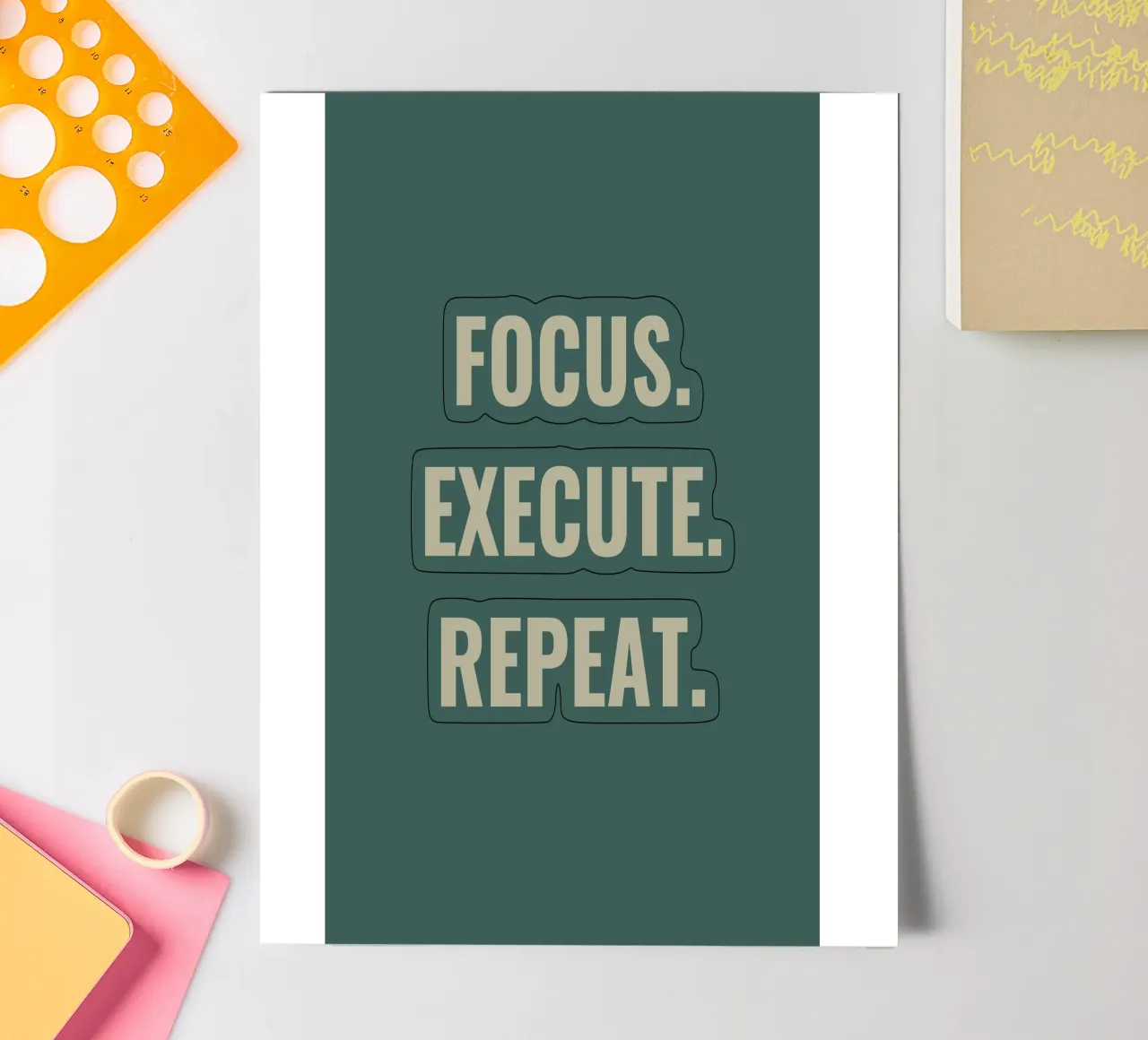 FOCUS. EXECUTE. REPEAT. Stickerbogen von Simple
