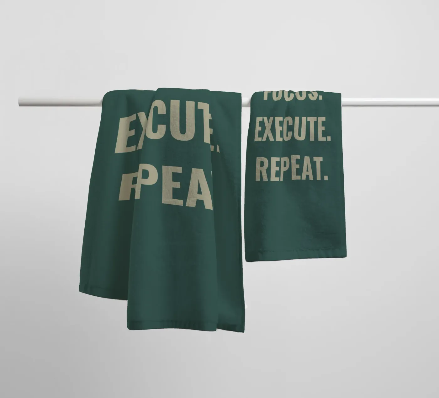 FOCUS. EXECUTE. REPEAT. towel by Simple