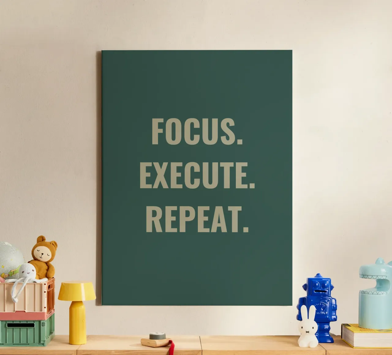 FOCUS. EXECUTE. REPEAT. Leinwand von Simple