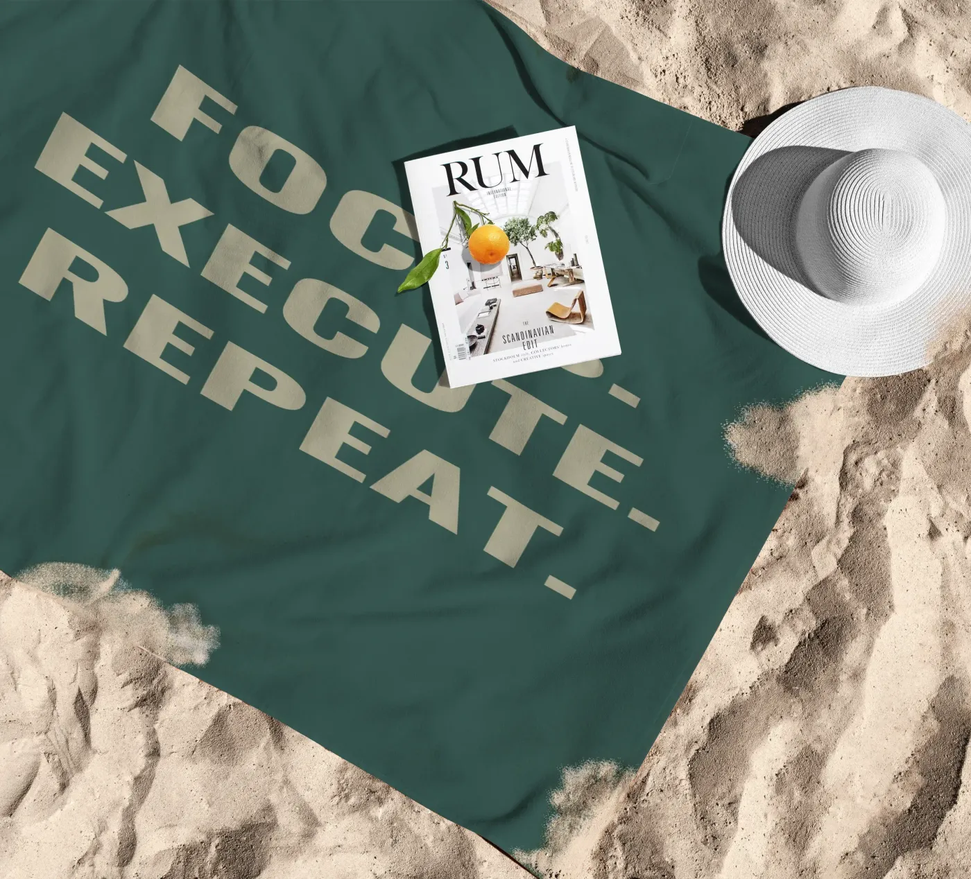 FOCUS. EXECUTE. REPEAT. beach towel by Simple