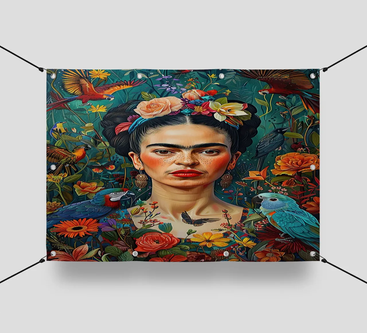 Frida Kahlo "Defiant in Color" telo in pvc da Fantasias Florales