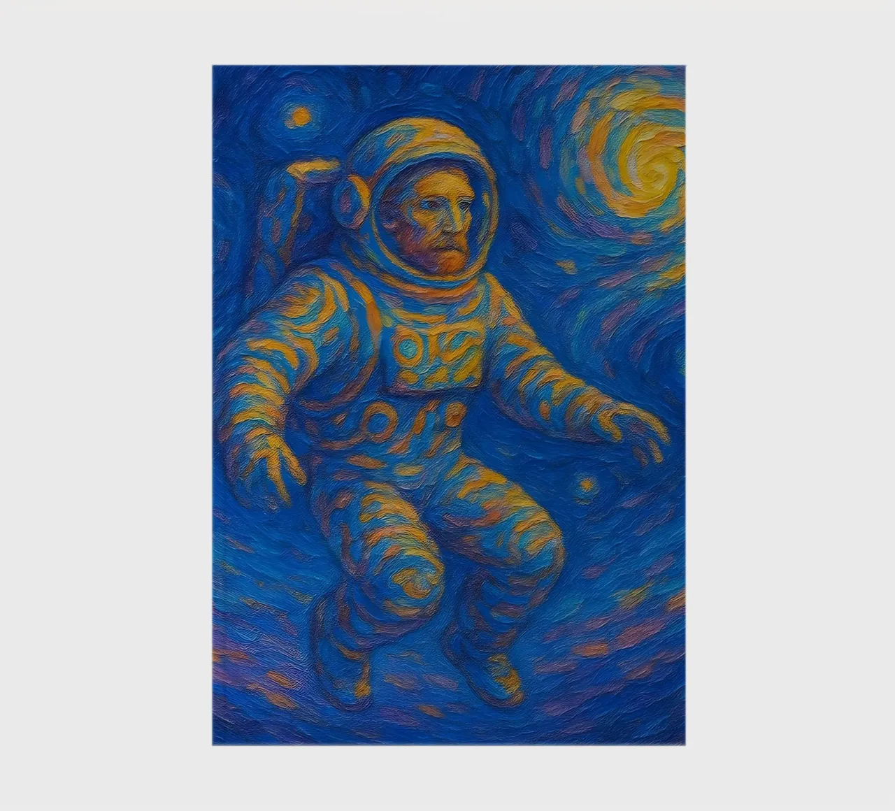 Starry Cosmic Astronaut Floating Surreal Space Art Print notebook by Vincent’s Universe