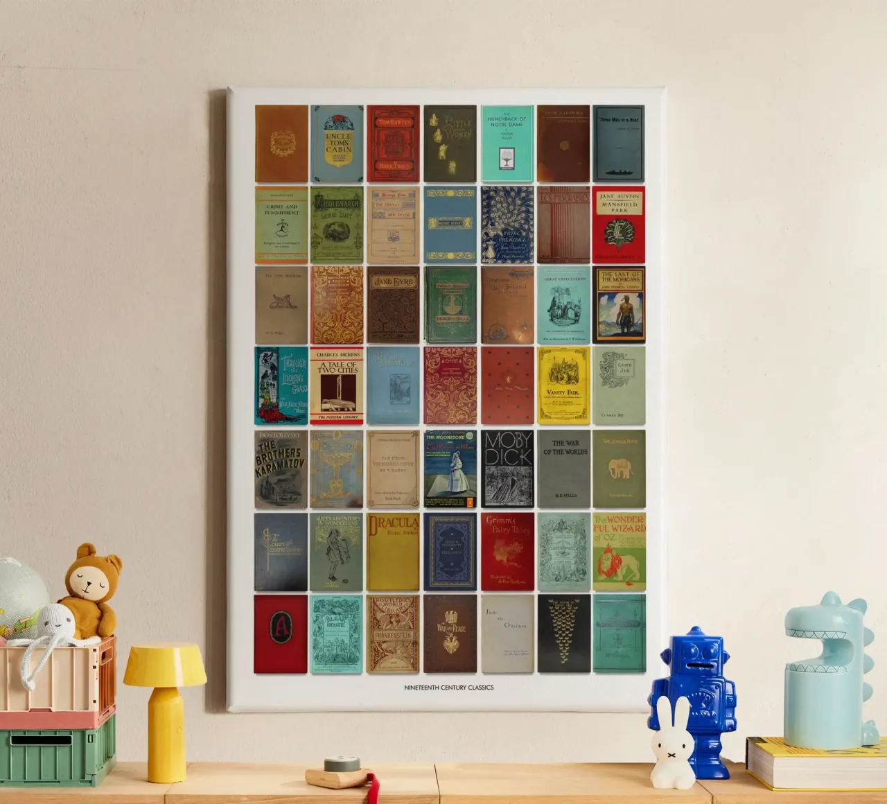 Greatest Books of the Nineteenth Century Print canvas with Floater frame by MissLiterarty