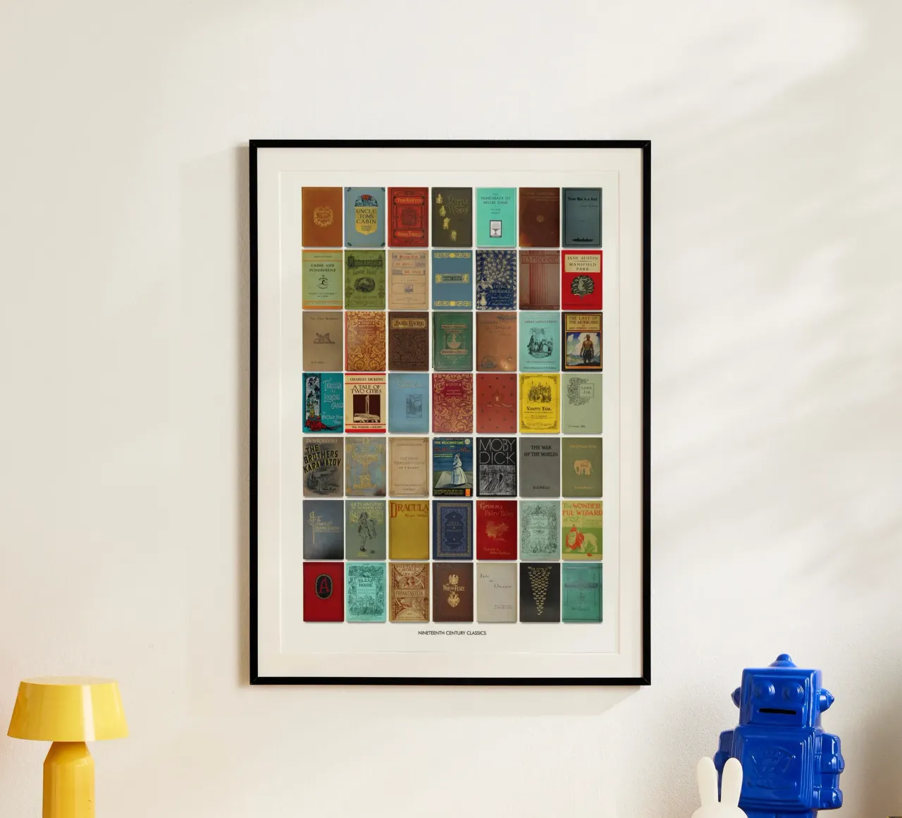 Los mejores libros impresos del siglo XIX poster con marco de madera de MissLiterarty