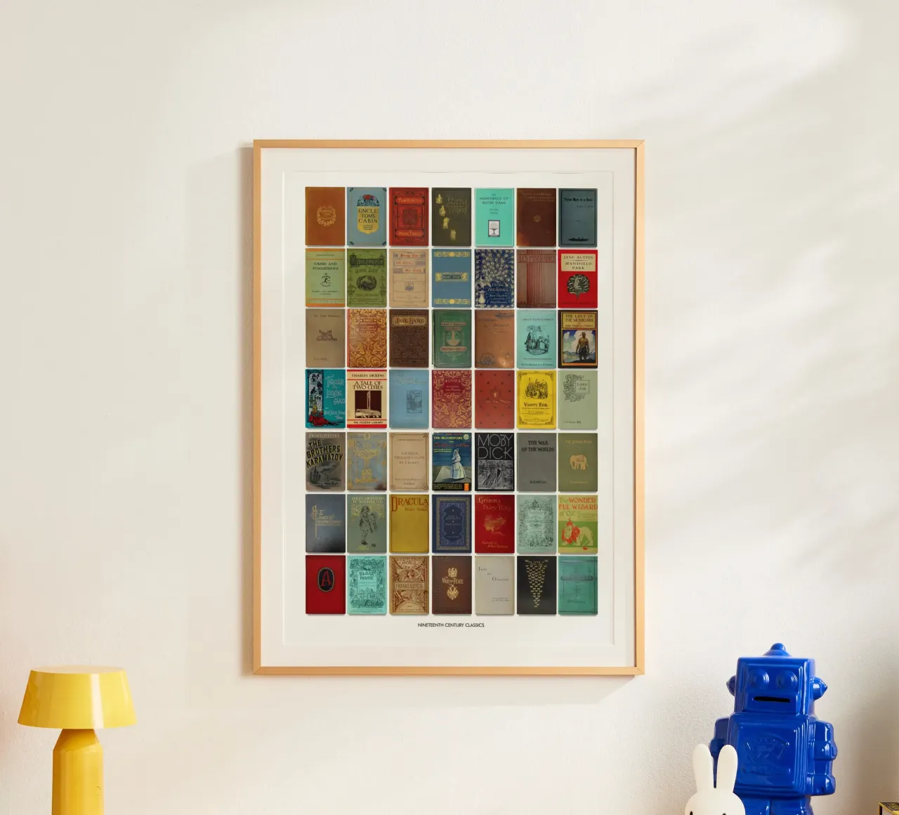 Los mejores libros impresos del siglo XIX poster con marco de madera de MissLiterarty