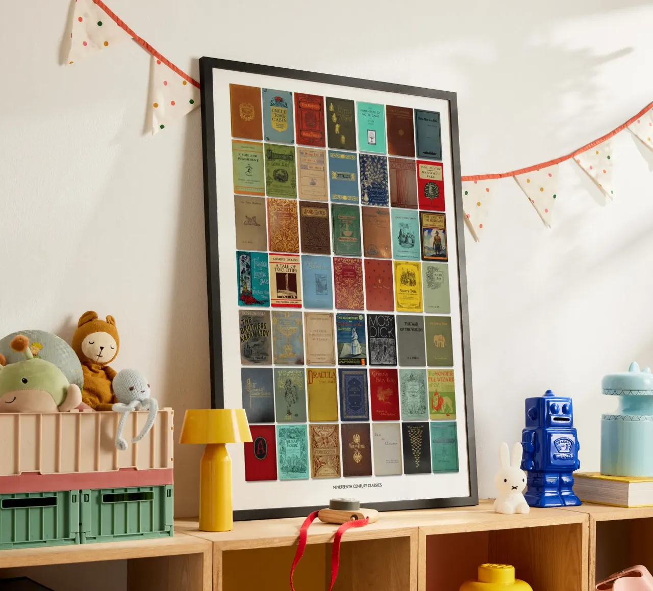 Los mejores libros impresos del siglo XIX poster con marco de madera de MissLiterarty