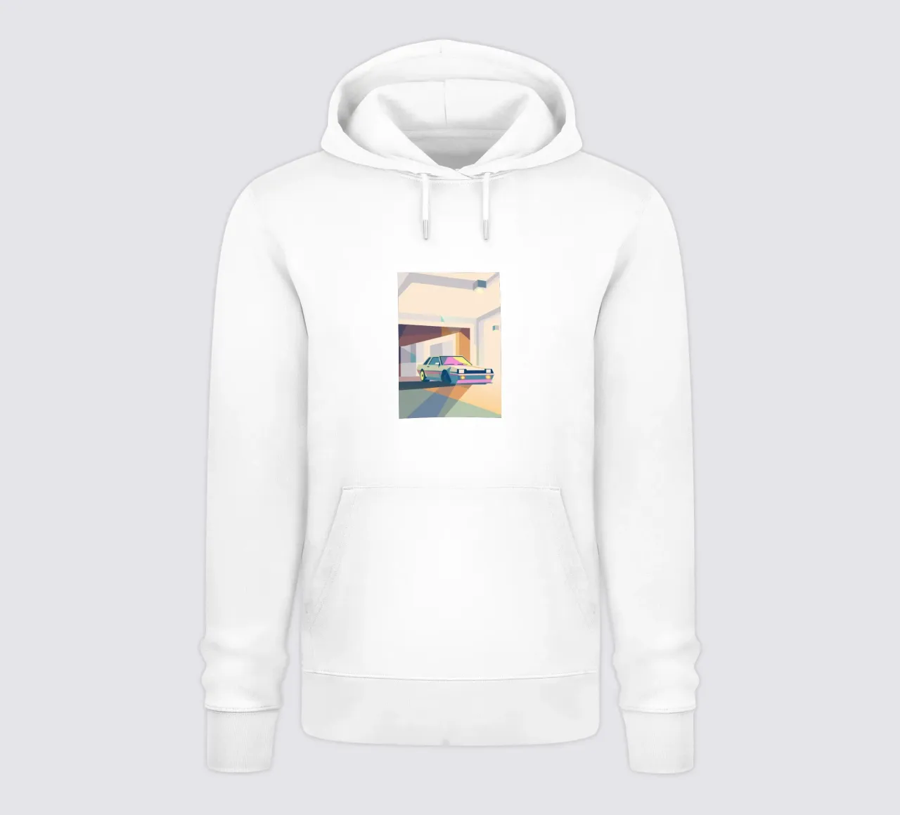 Auto in garage con stile geometrico felpa con cappuccio da POLYGON SPECIAL