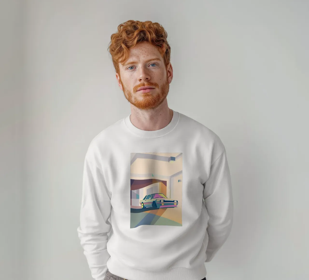 Auto in garage con stile geometrico felpa da POLYGON SPECIAL