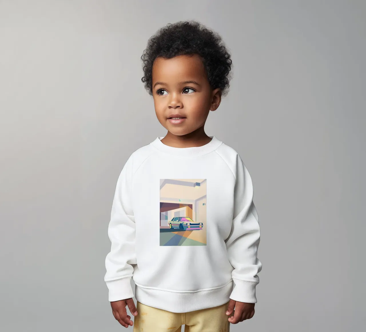 Auto in garage con stile geometrico felpa neonato da POLYGON SPECIAL