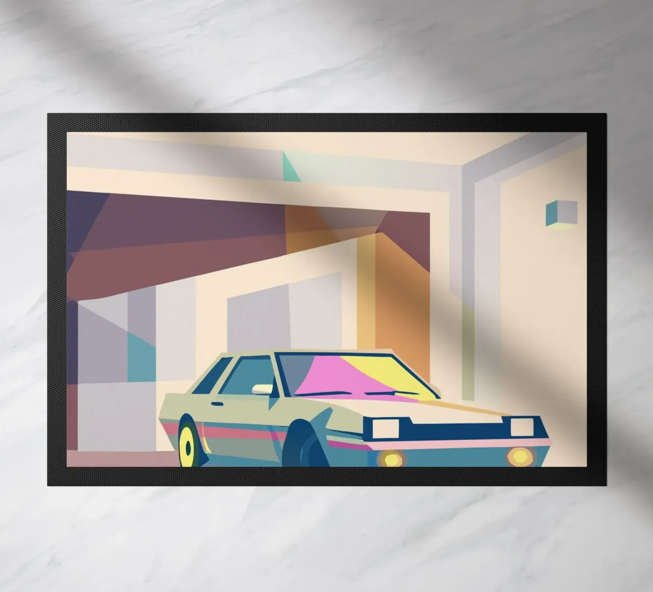 Auto in garage con stile geometrico zerbino da POLYGON SPECIAL