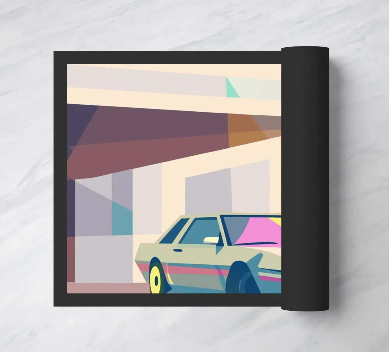 Auto in garage con stile geometrico zerbino da POLYGON SPECIAL