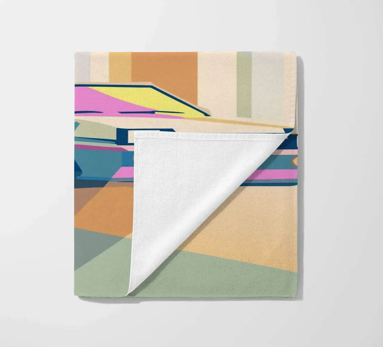 Auto in garage con stile geometrico telo mare da POLYGON SPECIAL