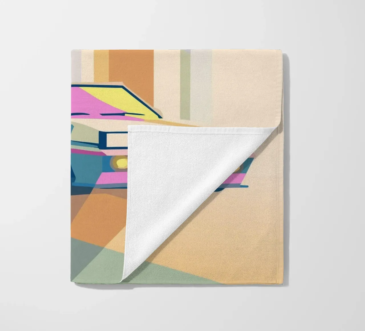 Auto in garage con stile geometrico telo mare da POLYGON SPECIAL