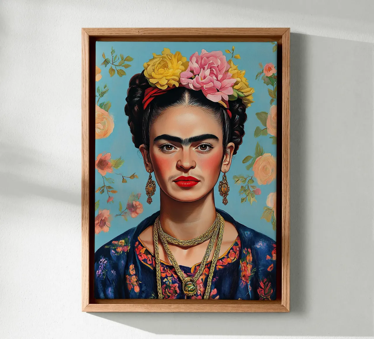 Frida Kahlo "Art Beyond Limits" canvas van Fantasias Florales
