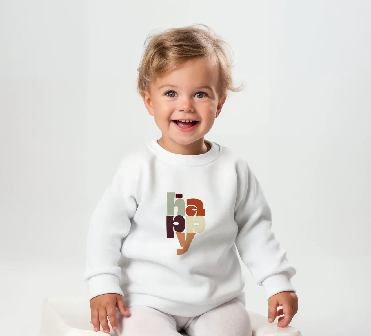 BE HAPPY Retro Typography Poster felpa neonato da Imaginative