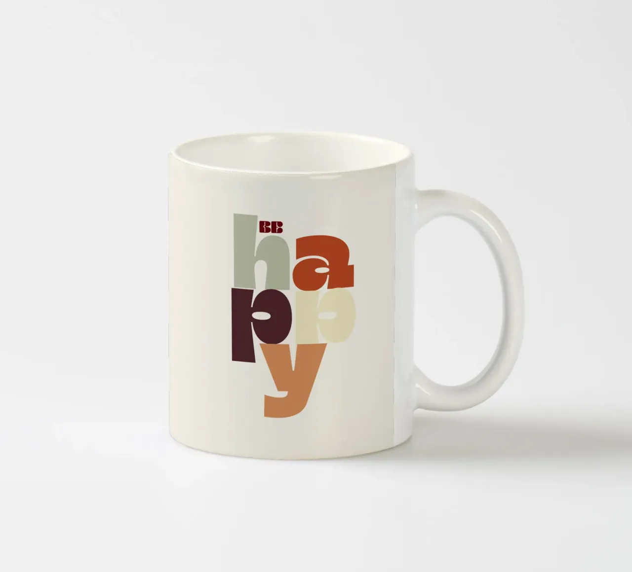 BE HAPPY Retro Typography Poster tazza in ceramica da Imaginative