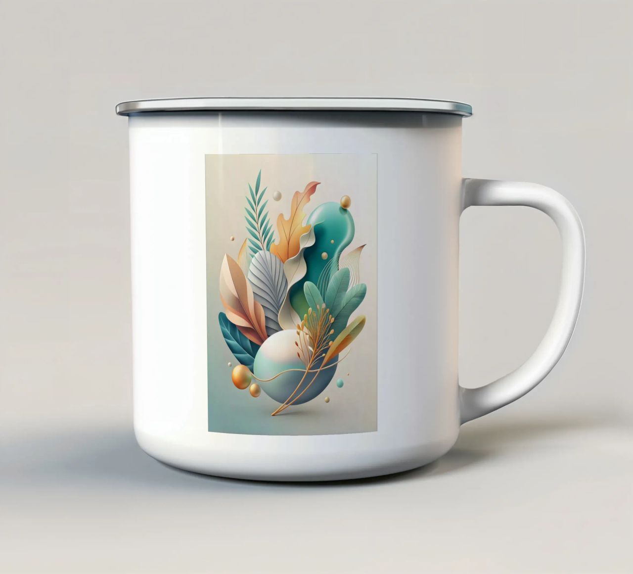 Herfstig abstract emaille mok van Artistic-shop