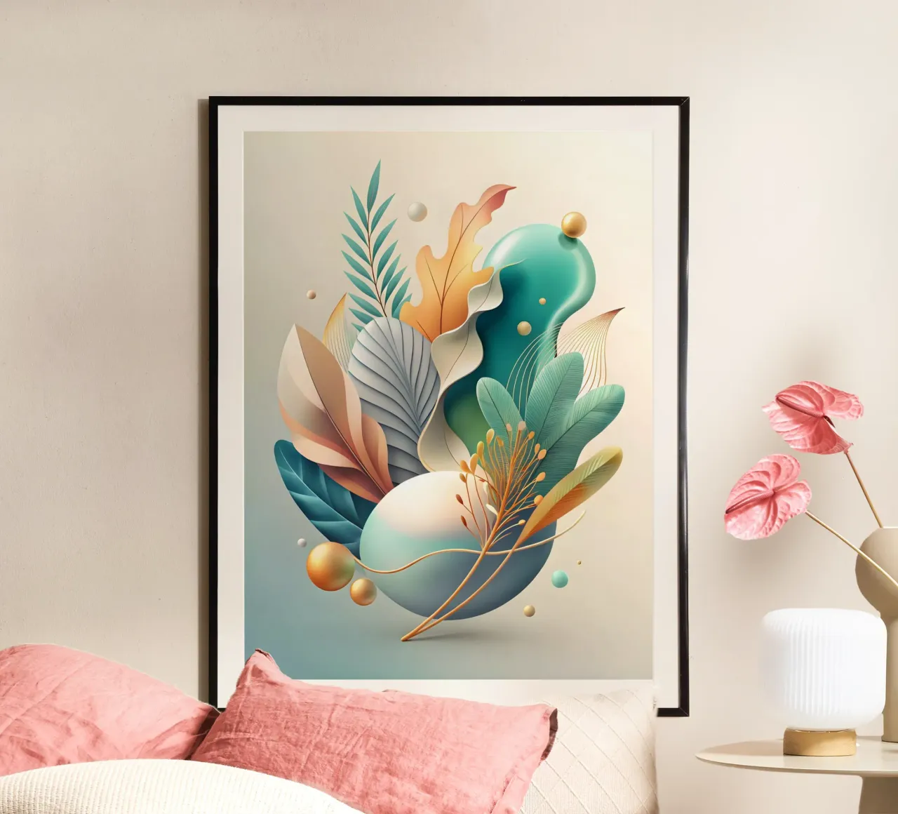 Astratto autunnale poster con telaio in alluminio da Artistic-shop