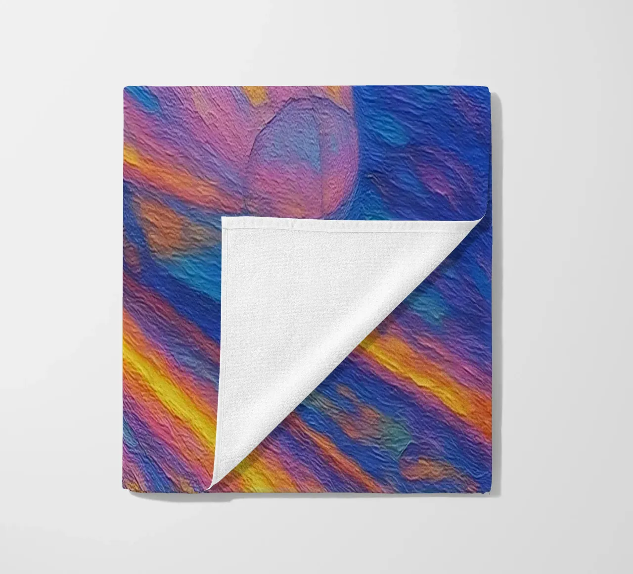 Treno proiettile al neon in corsa in una notte stellata e vorticosa telo mare da Vincent’s Universe