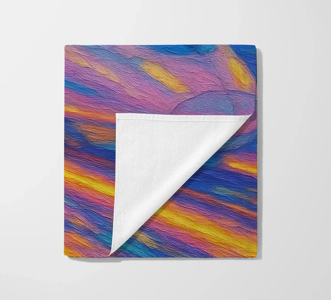 Treno proiettile al neon in corsa in una notte stellata e vorticosa telo mare da Vincent’s Universe