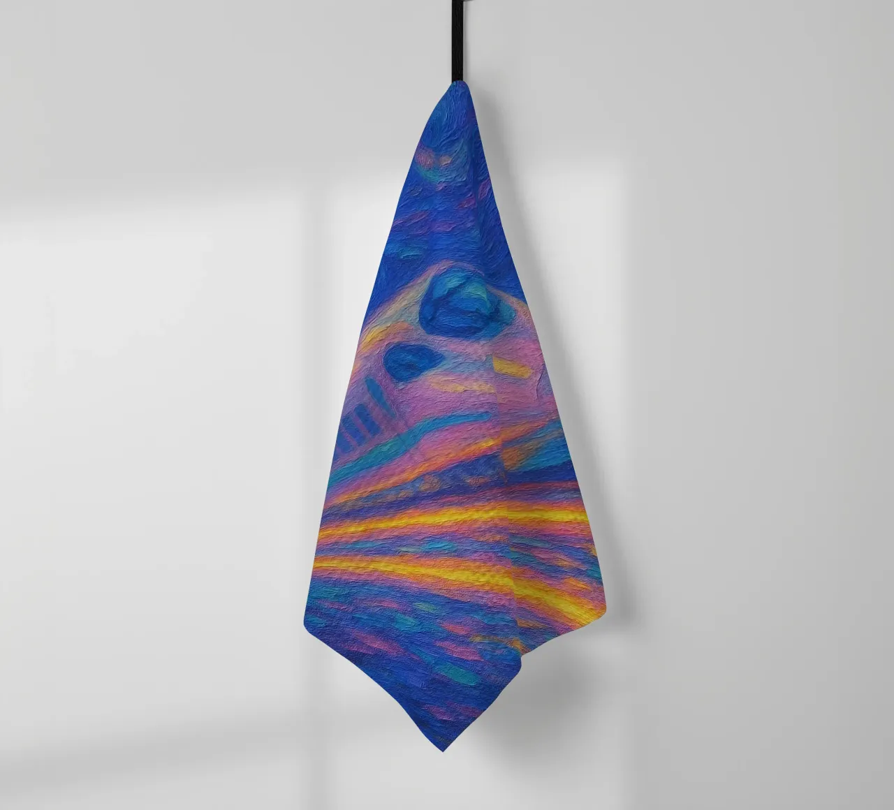 Treno proiettile al neon in corsa in una notte stellata e vorticosa canovaccio da cucina da Vincent’s Universe