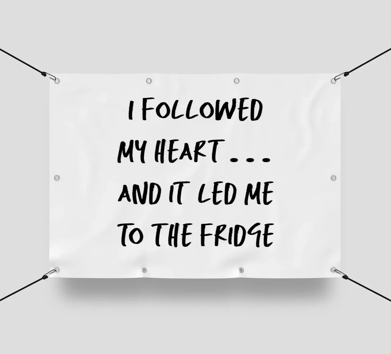 I followed my heart… and it led me to the fridge telo in pvc da Quotes on walls
