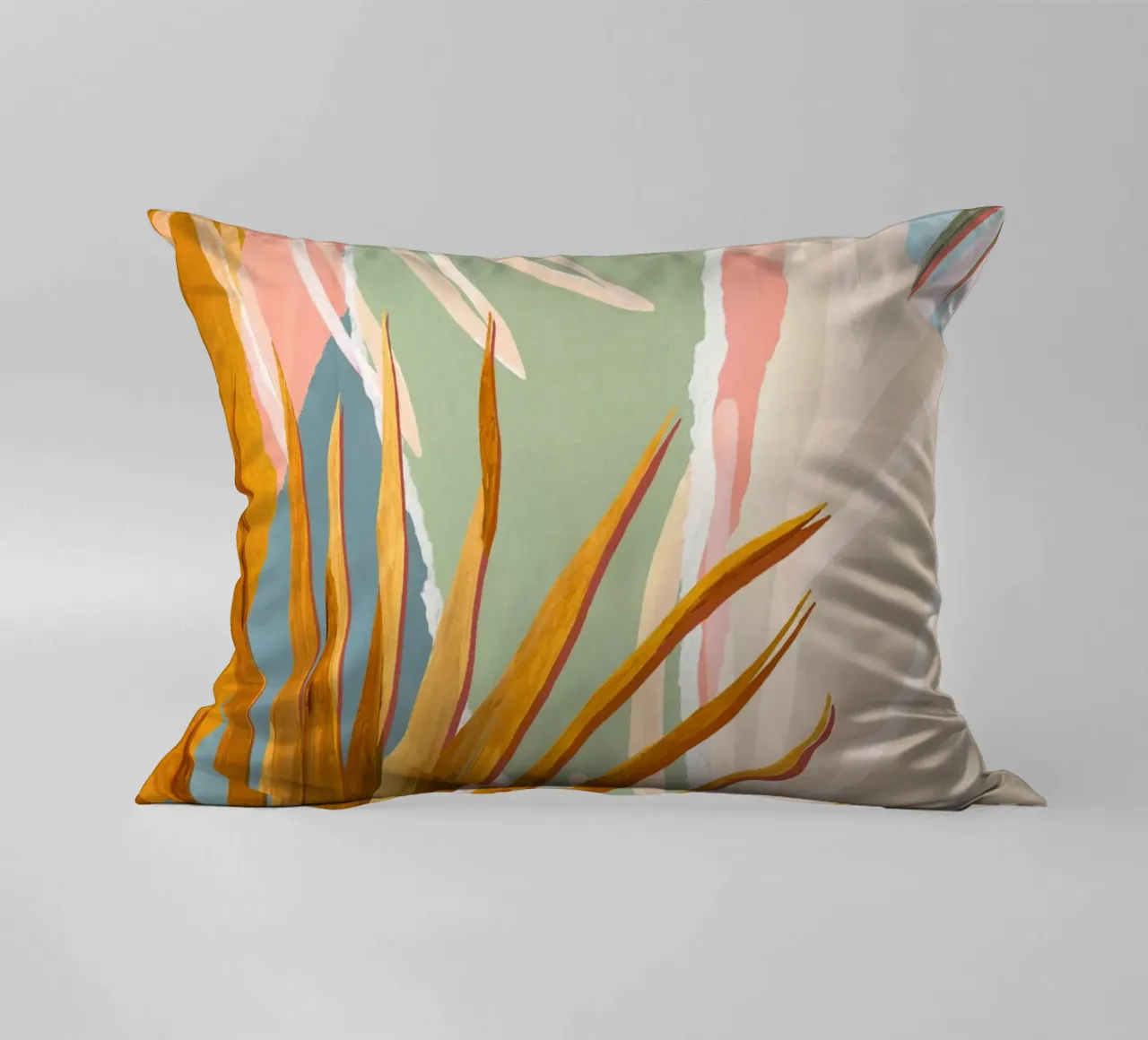 Palm Leaves Abstract Art Print decorative cushion by Violets Print House