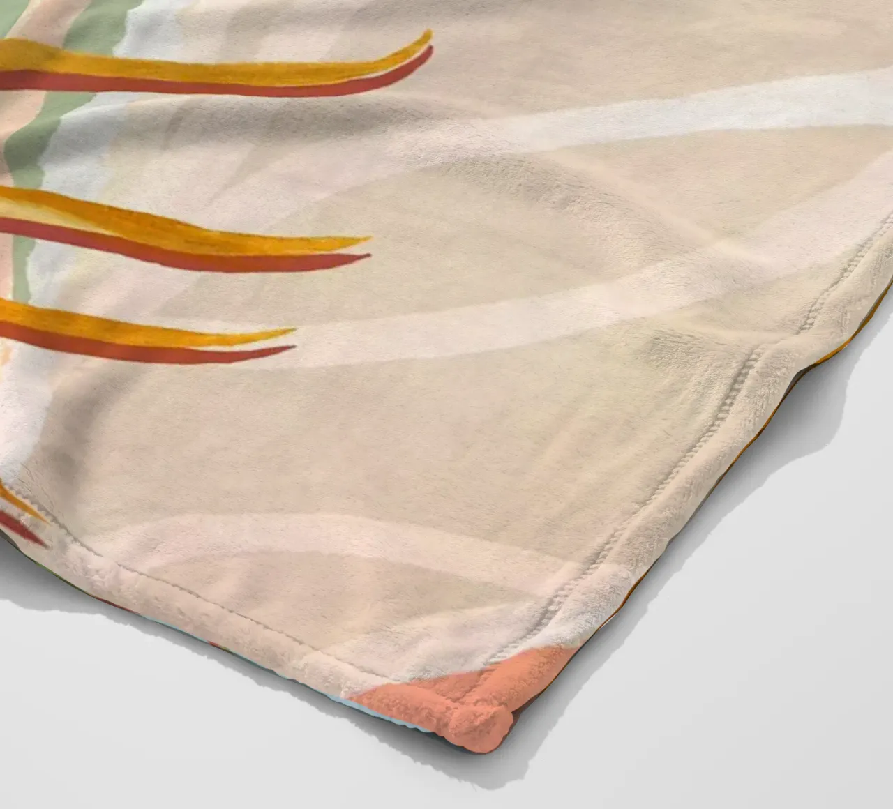 Palm Leaves Abstract Art Print fleece blanket by Violets Print House