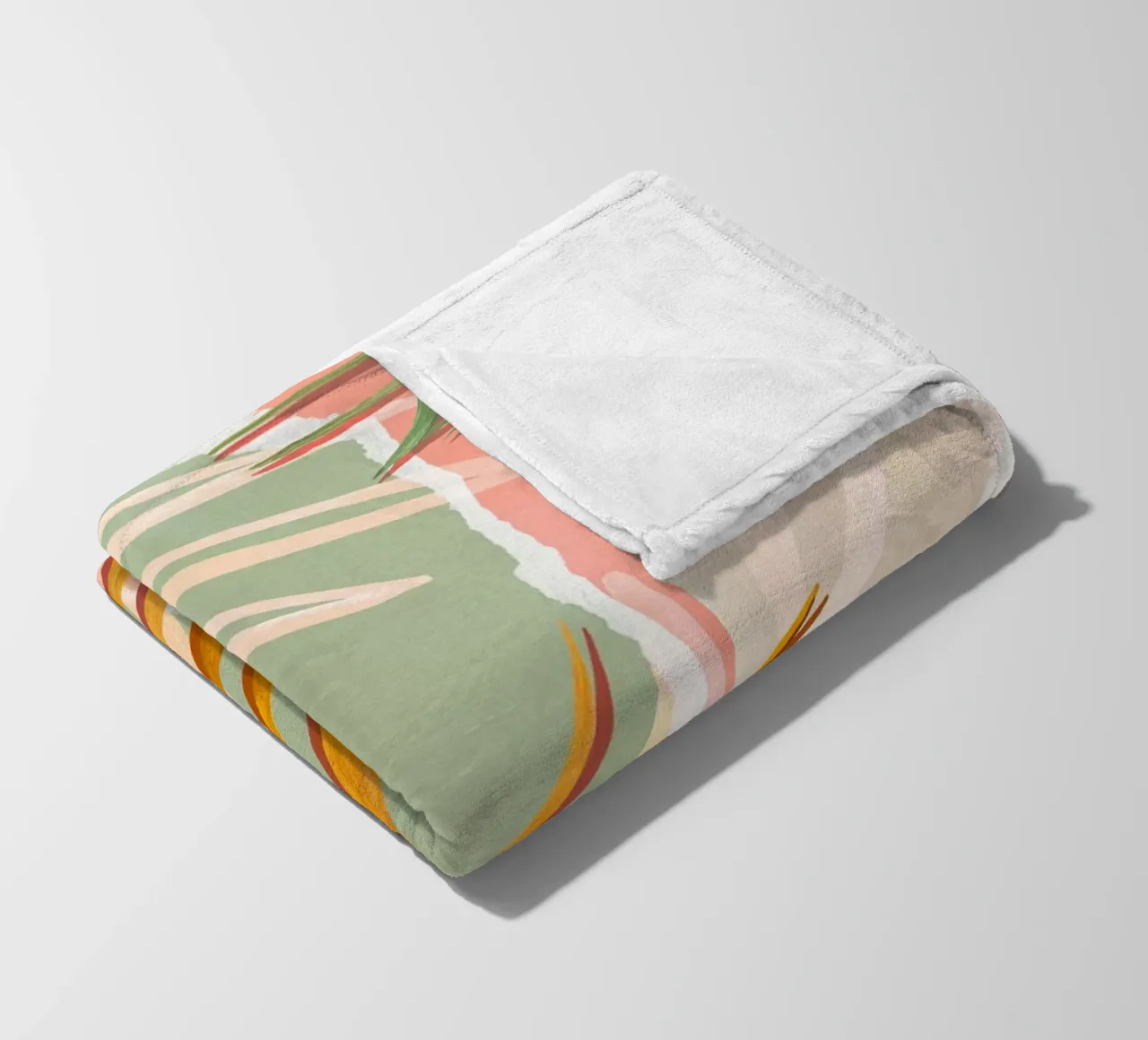 Palm Leaves Abstract Art Print fleece blanket by Violets Print House