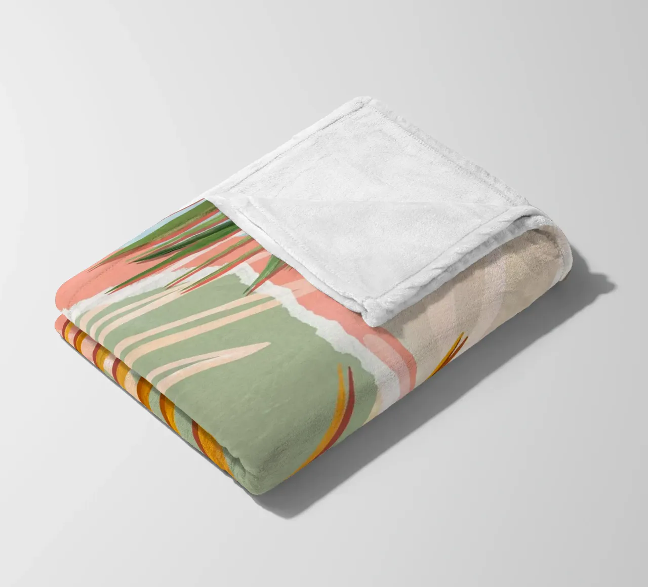 Palm Leaves Abstract Art Print fleece blanket by Violets Print House