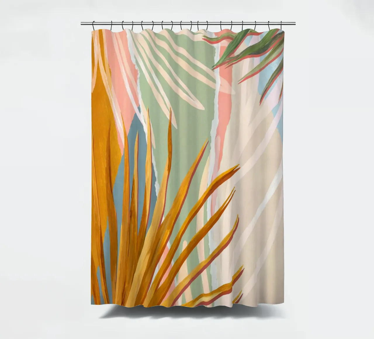 Palm Leaves Abstracte Kunstdruk douchegordijn van Violets Print House