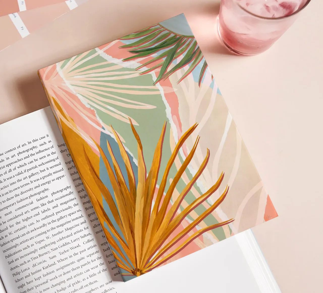 Palm Leaves Abstract Art Print notebook by Violets Print House