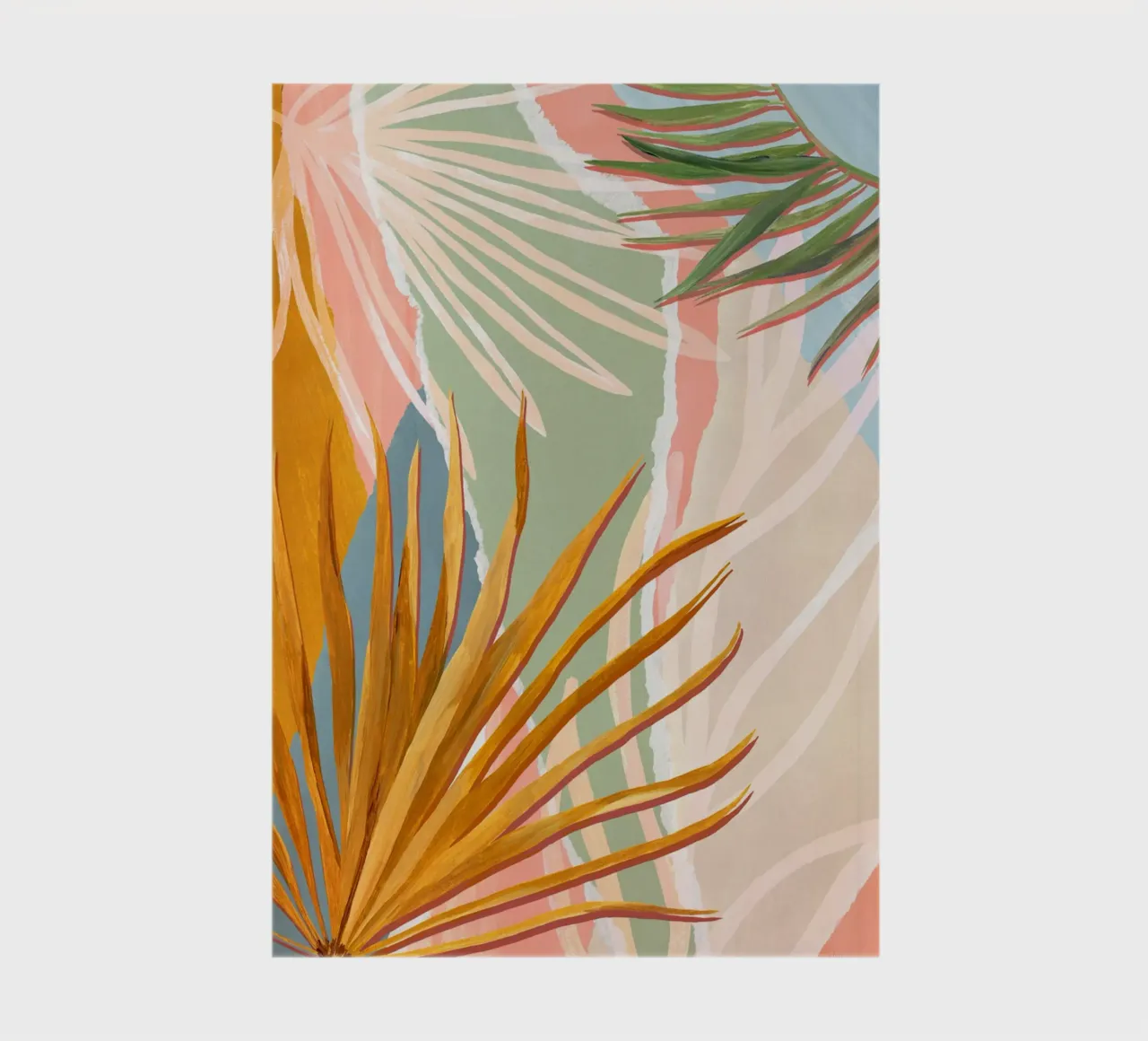 Palm Leaves Abstract Art Print notebook by Violets Print House