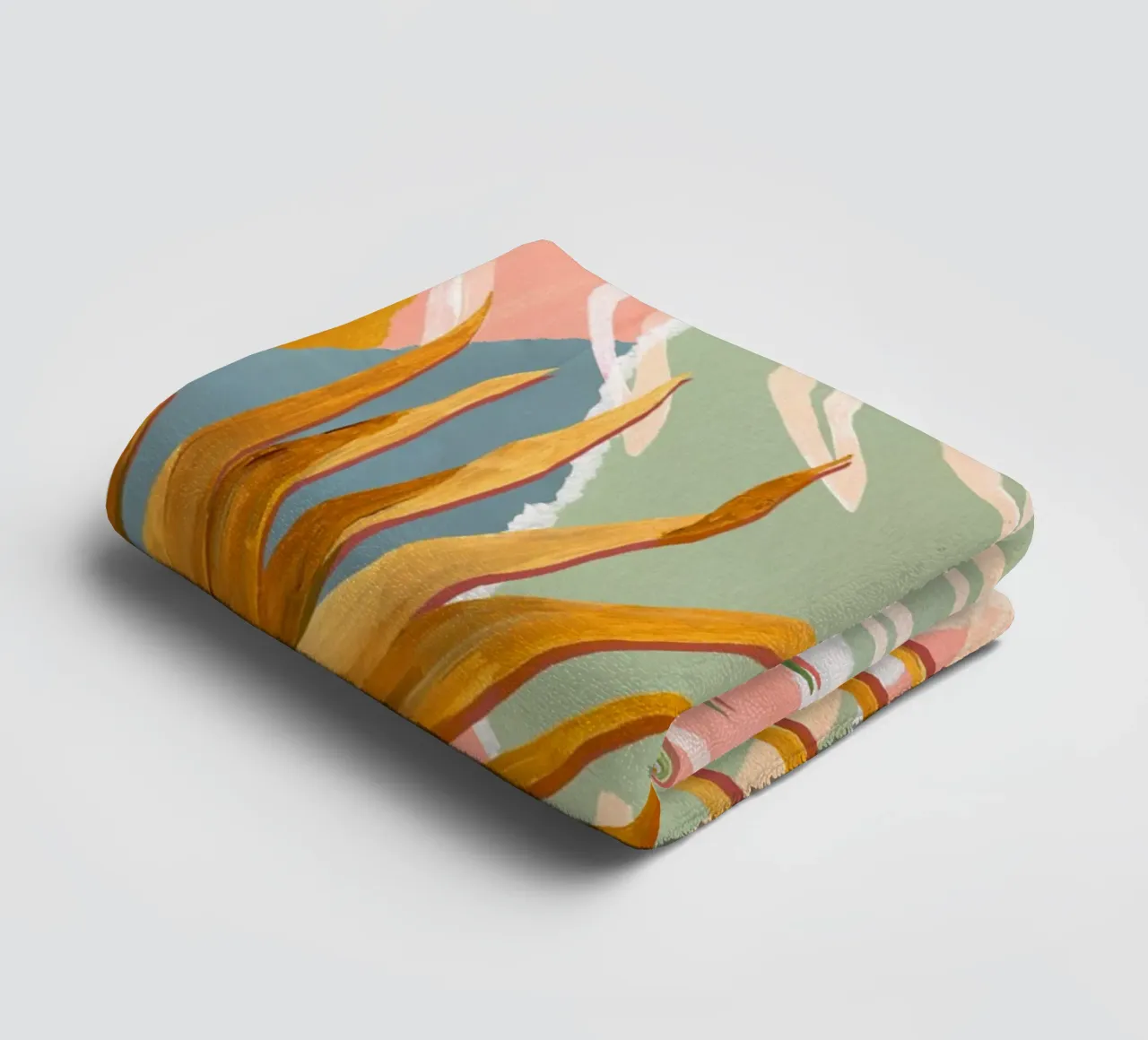 Palm Leaves Abstract Art Print towel by Violets Print House