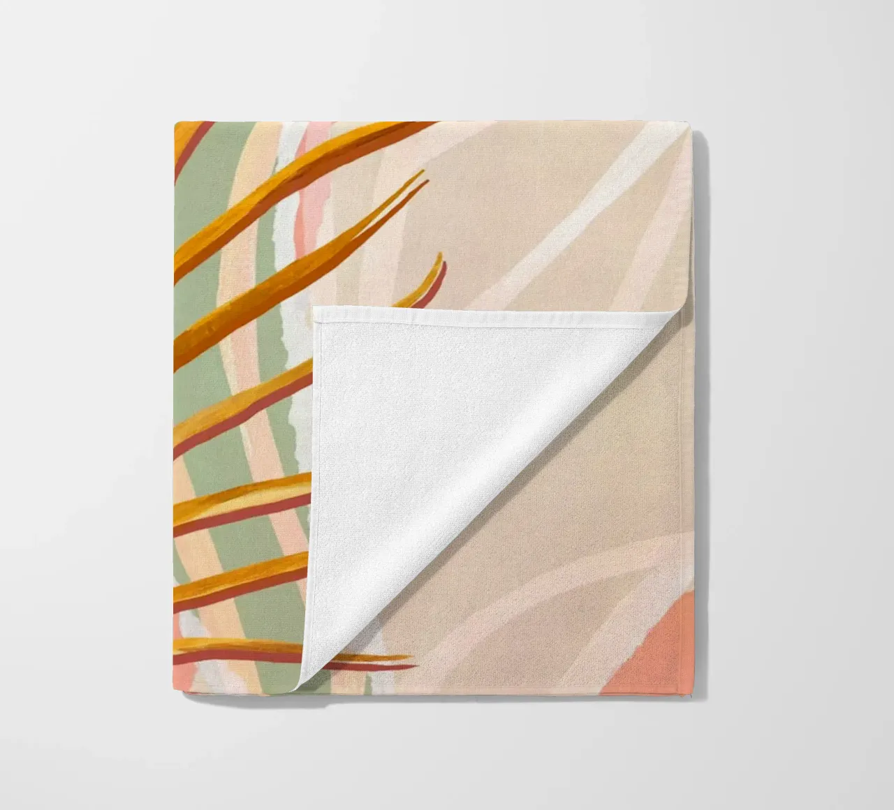 Palm Leaves Abstract Art Print beach towel by Violets Print House