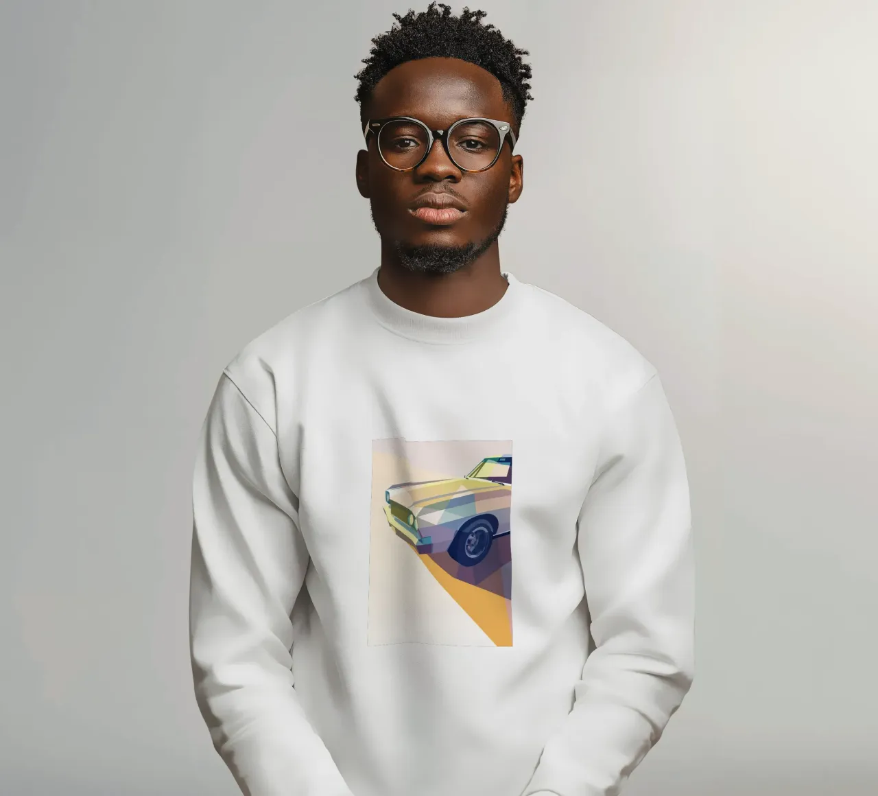 Classic Car with Geometric Style sweatshirt by POLYGON SPECIAL