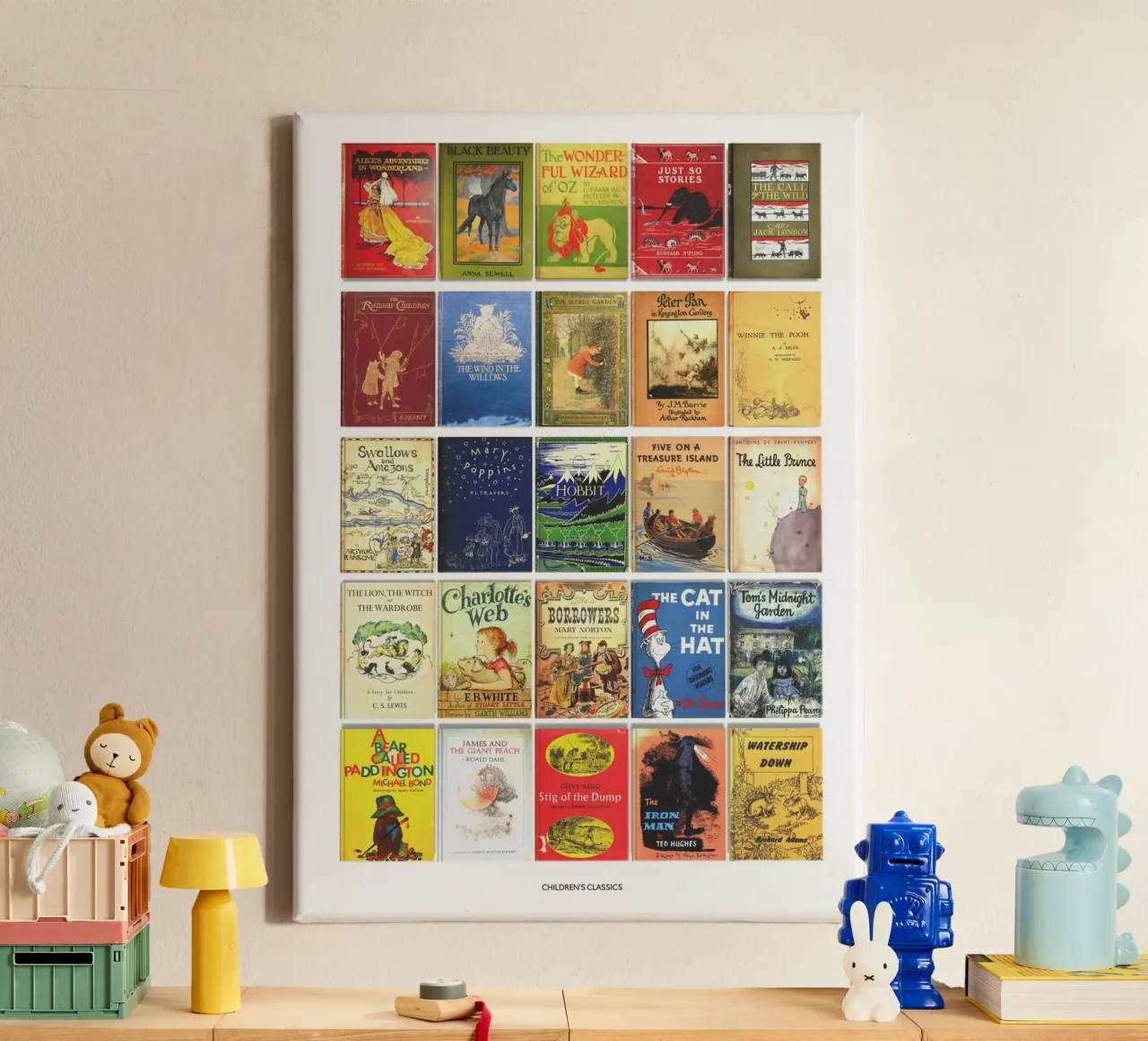 I più grandi libri per l'infanzia - Raccolta di copertine della prima edizione tela con Cornice a cassetta da MissLiterarty