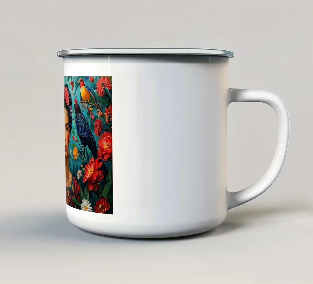 Frida Kahlo "Unstoppable Vision" tazza in smalto da Fantasias Florales