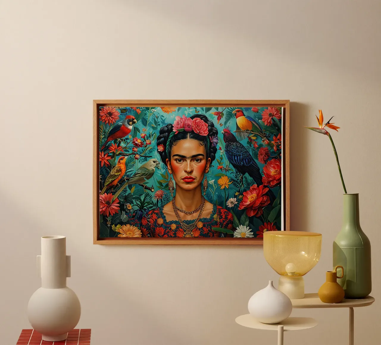 Frida Kahlo "Unstoppable Vision" tela con Cornice a cassetta da Fantasias Florales