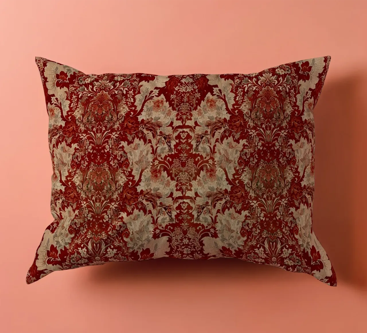 Vintage Red Damask Pattern cuscino da AzStore11