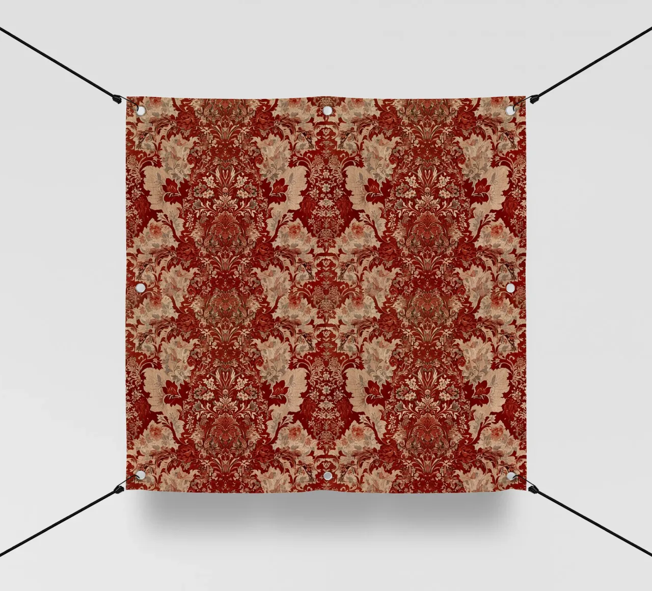 Vintage Red Damask Pattern telo in pvc da AzStore11