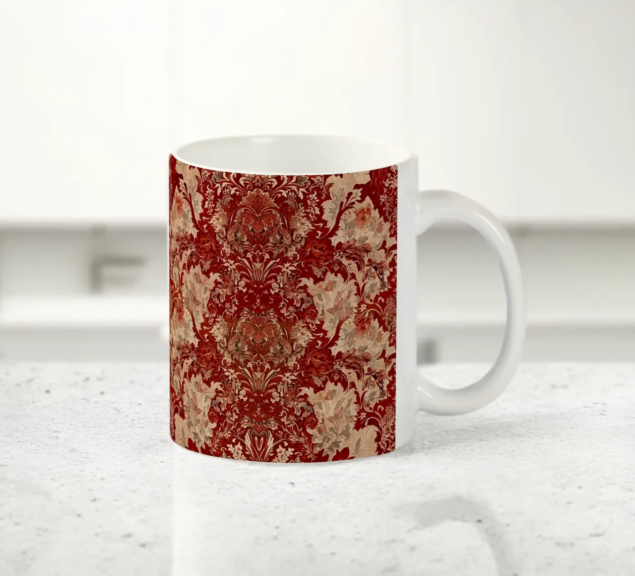 Vintage Red Damask Pattern tazza in ceramica da AzStore11